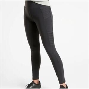 Athleta Delancey Moto Tight in Black Size Large
